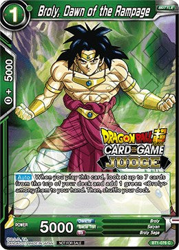 Broly, Dawn of the Rampage (BT1-076) [Judge Promotion Cards] | Rock City Comics