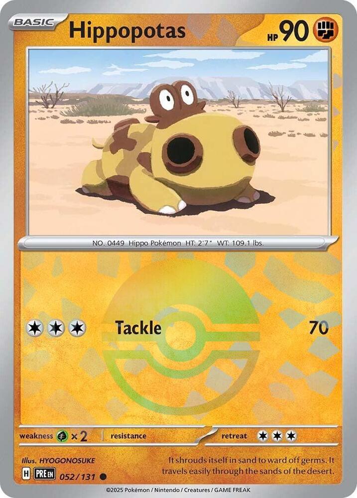 Hippopotas (052/131) (Poke Ball Pattern) [Scarlet & Violet: Prismatic Evolutions] | Rock City Comics