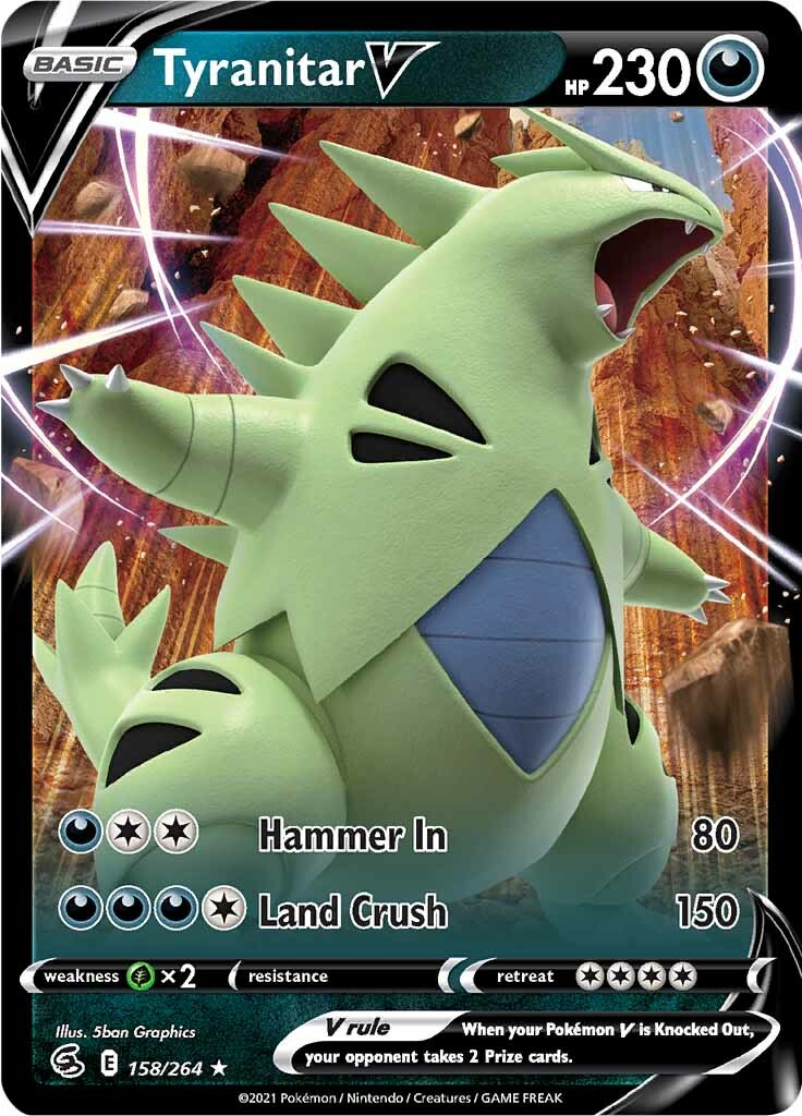 Tyranitar V (158/264) [Sword & Shield: Fusion Strike] | Rock City Comics