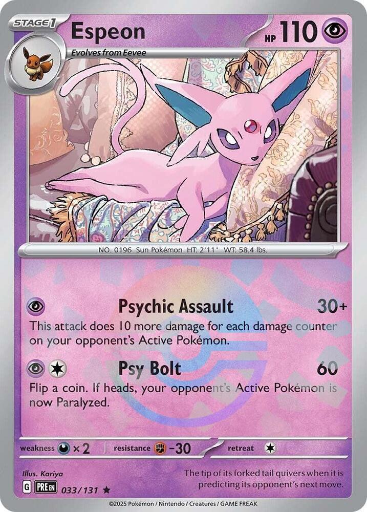Espeon (033/131) (Poke Ball Pattern) [Scarlet & Violet: Prismatic Evolutions] | Rock City Comics