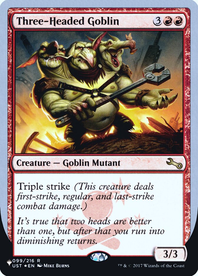 Three-Headed Goblin (Unfinity Foil Edition) [The List] | Rock City Comics