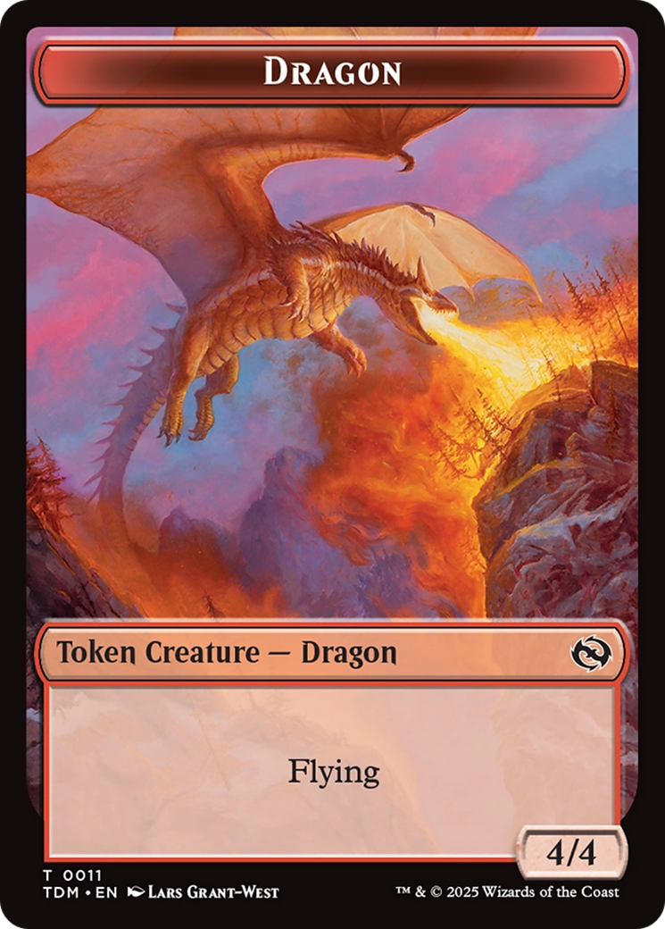 Reliquary Dragon // Dragon (0011) Double-Sided Token [Tarkir: Dragonstorm Tokens] | Rock City Comics