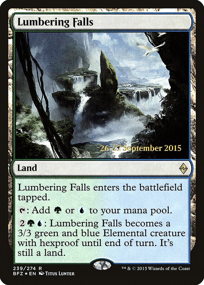 Lumbering Falls [Battle for Zendikar Prerelease Promos] | Rock City Comics