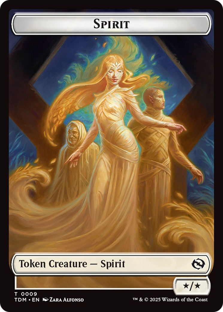 Spirit (0008) // Spirit (0009) Double-Sided Token [Tarkir: Dragonstorm Tokens] | Rock City Comics
