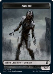 Zombie // Zombie Double-Sided Token (005 MIC/005 MID) [Innistrad: Midnight Hunt Commander Tokens] | Rock City Comics