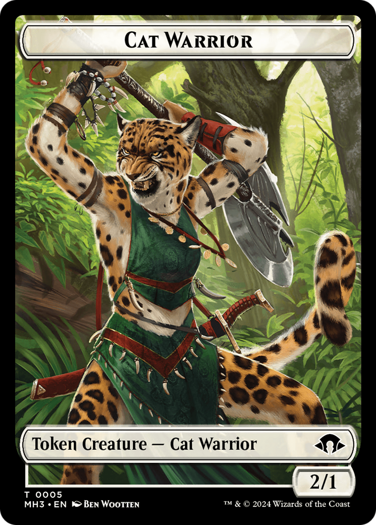 Cat Warrior Token [Modern Horizons 3 Tokens] | Rock City Comics