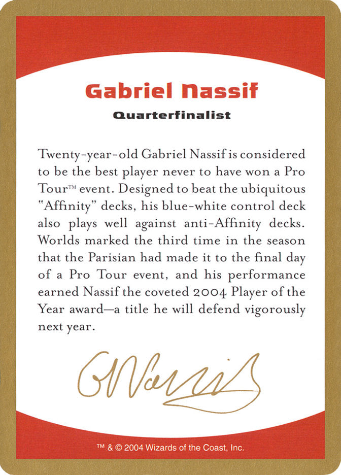 Gabriel Nassif Bio [World Championship Decks 2004] | Rock City Comics