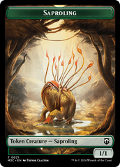 Tarmogoyf // Saproling Double-Sided Token [Modern Horizons 3 Commander Tokens] | Rock City Comics