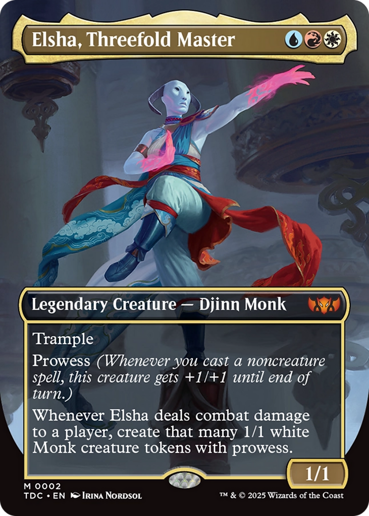 Elsha, Threefold Master (Borderless) [Tarkir: Dragonstorm Commander] | Rock City Comics
