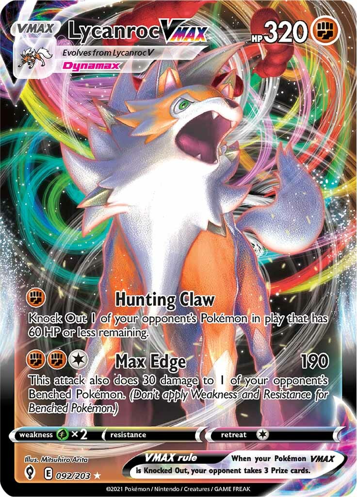 Lycanroc VMAX (092/203) [Sword & Shield: Evolving Skies] | Rock City Comics