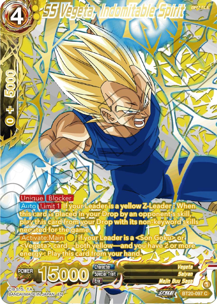 SS Vegeta, Indomitable Spirit (Gold-Stamped) (BT20-097) [Power Absorbed] | Rock City Comics