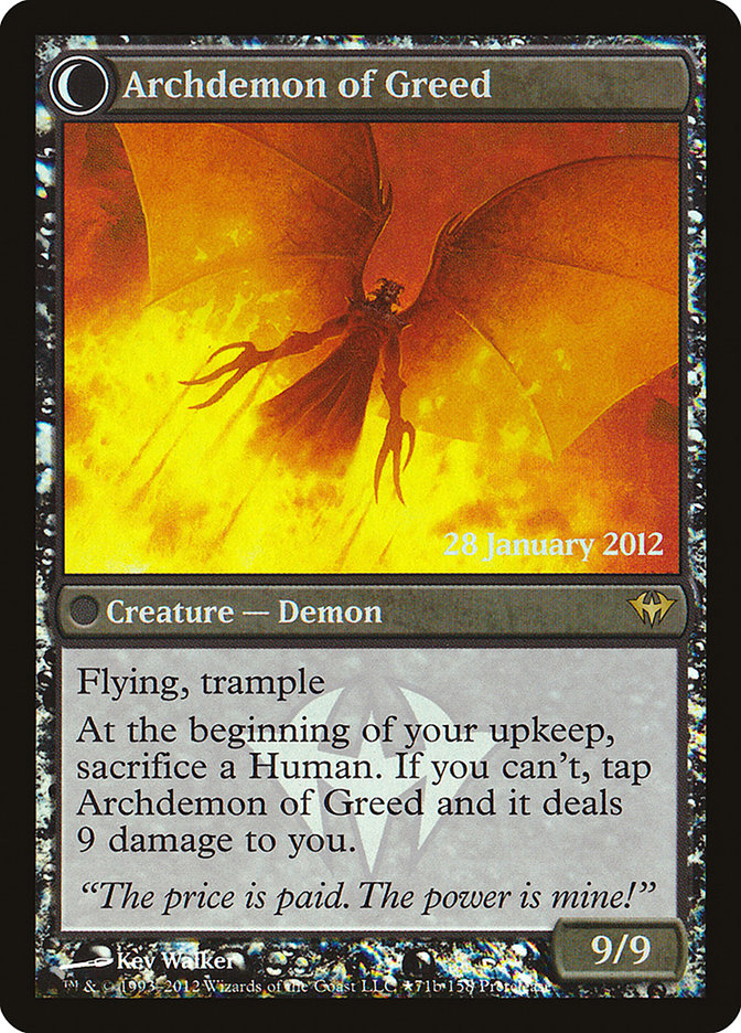 Ravenous Demon // Archdemon of Greed [Dark Ascension Prerelease Promos] | Rock City Comics