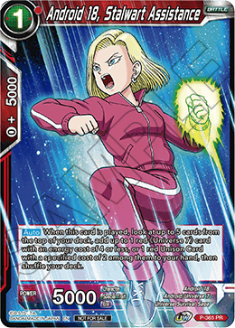 Android 18, Stalwart Assistance (Unison Warrior Series Boost Tournament Pack Vol. 7) (P-365) [Tournament Promotion Cards] | Rock City Comics