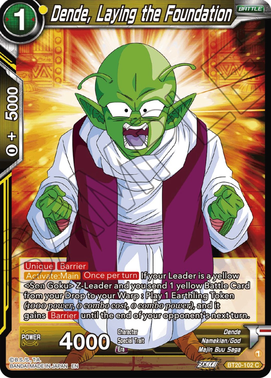 Dende, Laying the Foundation (BT20-102) [Power Absorbed] | Rock City Comics