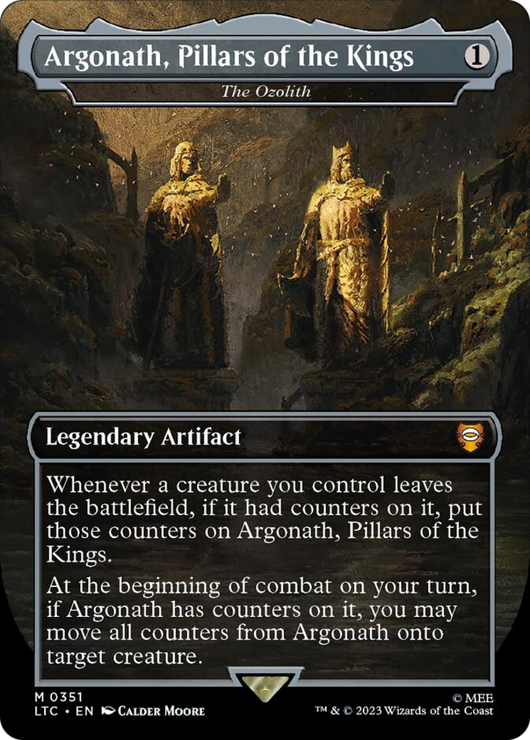 Argonath, Pillars of the Kings - The Ozolith (Borderless) (Surge Foil) [The Lord of the Rings: Tales of Middle-Earth Commander] | Rock City Comics