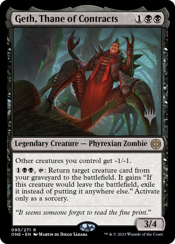 Geth, Thane of Contracts (Promo Pack) [Phyrexia: All Will Be One Promos] | Rock City Comics