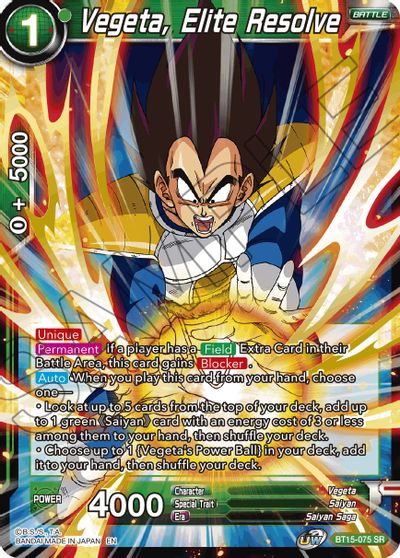 Vegeta, Elite Resolve (BT15-075) [Saiyan Showdown] | Rock City Comics
