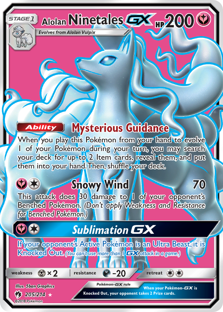 Alolan Ninetales GX (205/214) [Sun & Moon: Lost Thunder] | Rock City Comics