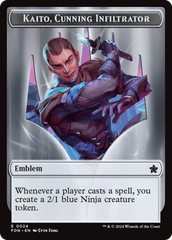 Emblem - Kaito, Cunning Infiltrator // Ninja Doubled-Sided Token [Foundations Tokens] | Rock City Comics