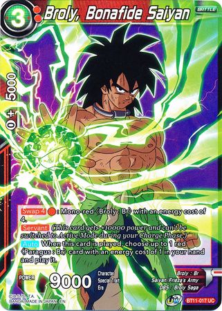 Broly, Bonafide Saiyan (BT11-017) [Vermilion Bloodline 2nd Edition] | Rock City Comics