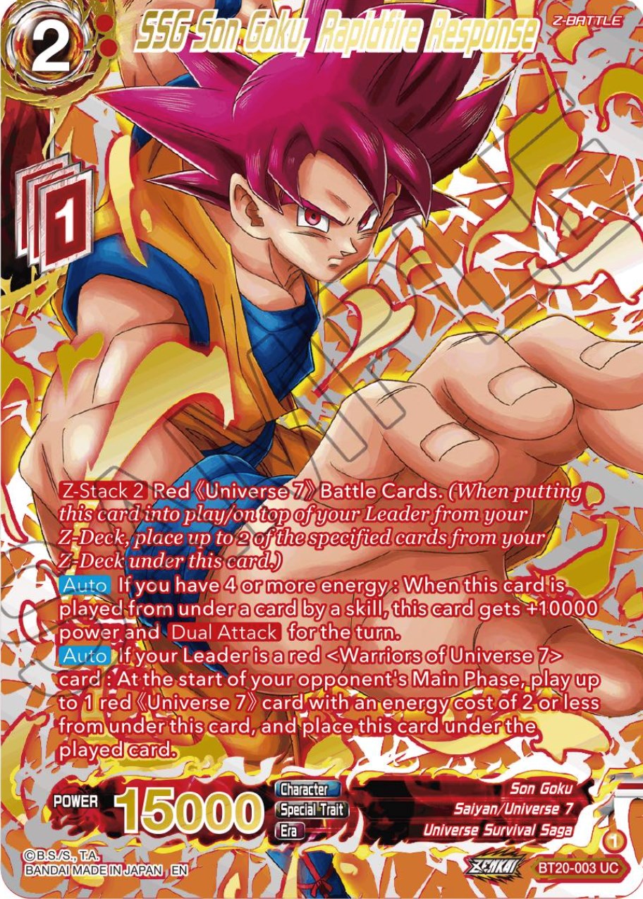 SSG Son Goku, Rapidfire Response (Gold-Stamped) (BT20-003) [Power Absorbed] | Rock City Comics