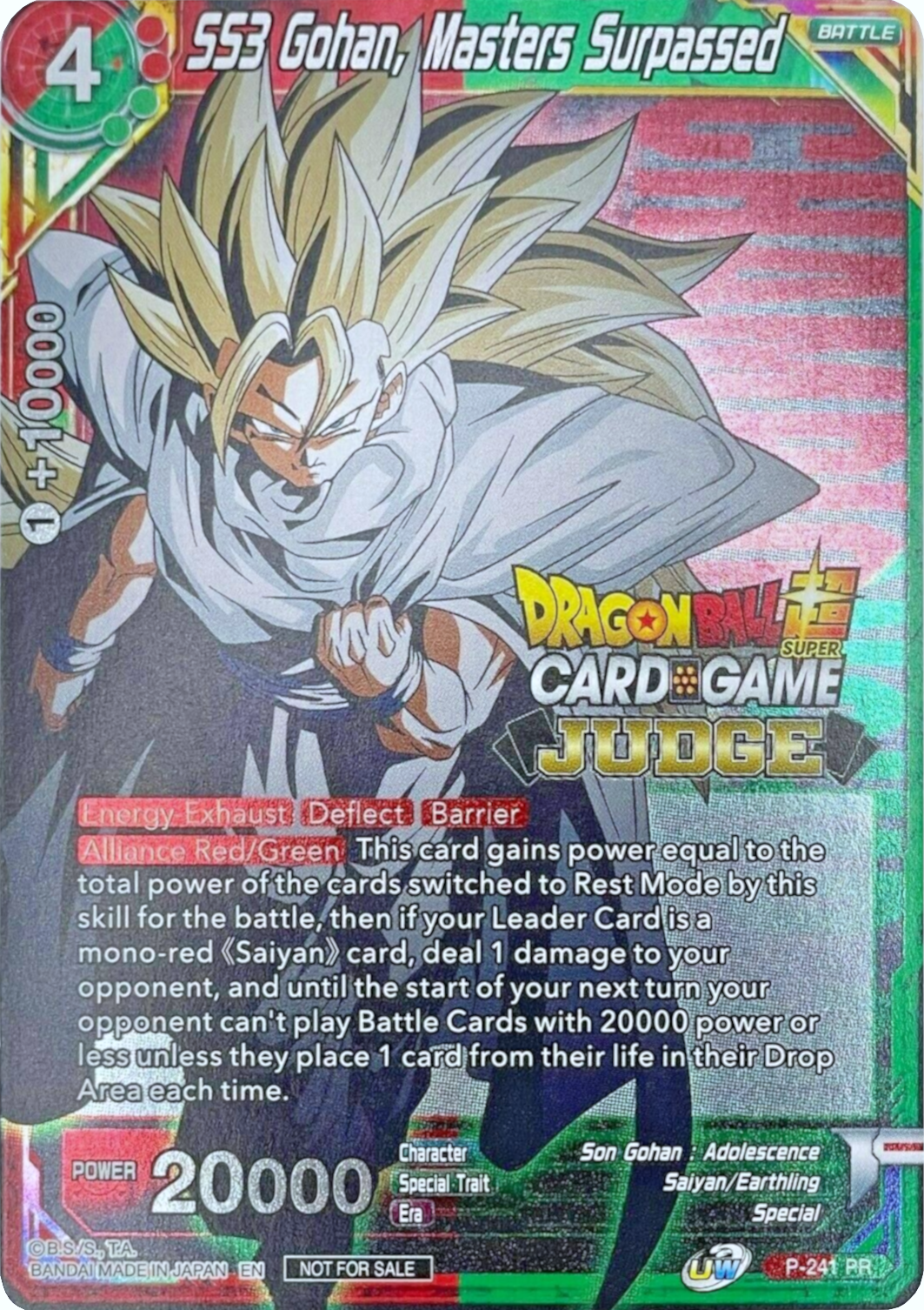 SS3 Gohan, Masters Surpassed (Level 2) (P-241) [Promotion Cards] | Rock City Comics