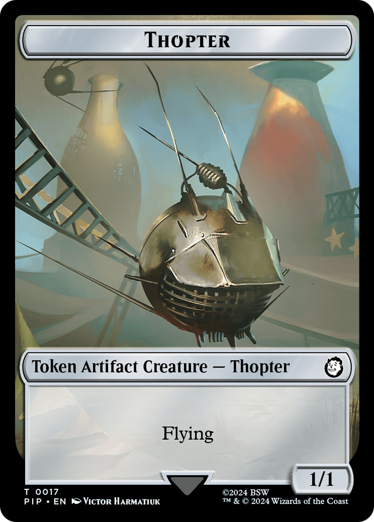 Food (0012) // Thopter Double-Sided Token [Fallout Tokens] | Rock City Comics