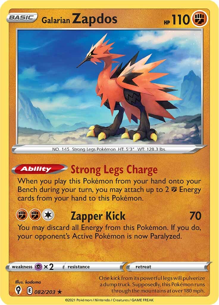 Galarian Zapdos (082/203) [Sword & Shield: Evolving Skies] | Rock City Comics