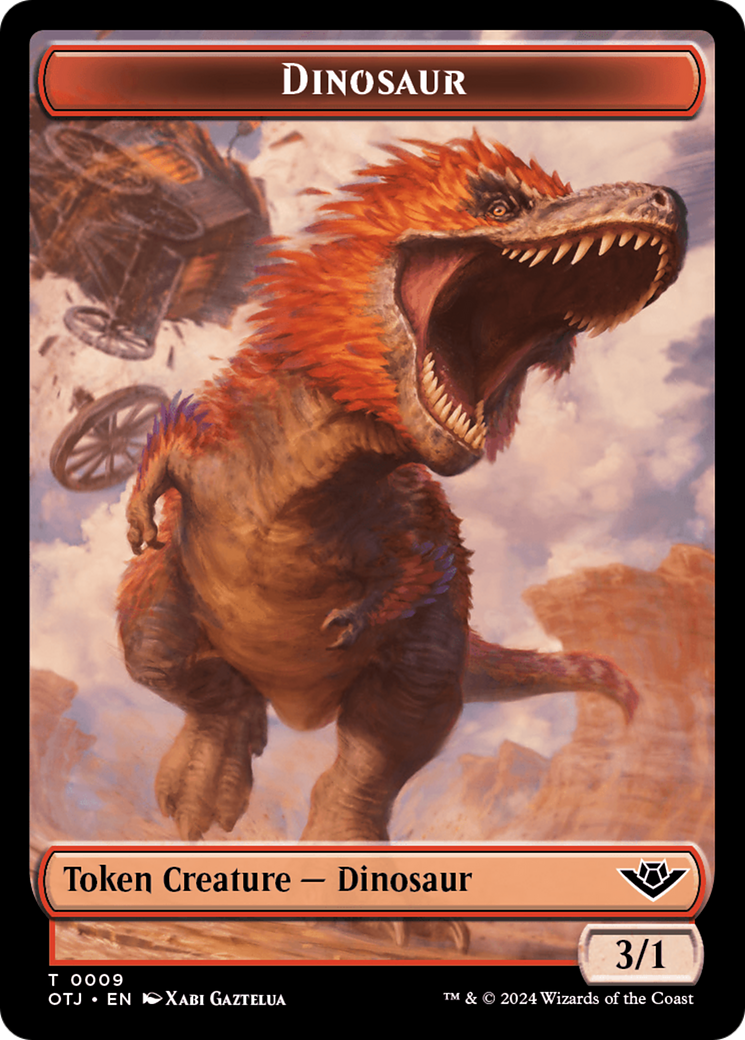 Treasure // Dinosaur Double-Sided Token [Outlaws of Thunder Junction Tokens] | Rock City Comics