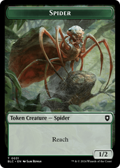 Spider // Blood Double-Sided Token [Bloomburrow Commander Tokens] | Rock City Comics