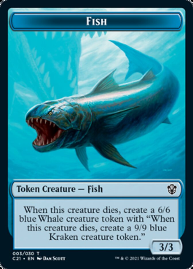 Beast (010) // Fish Double-Sided Token [Commander 2021 Tokens] | Rock City Comics