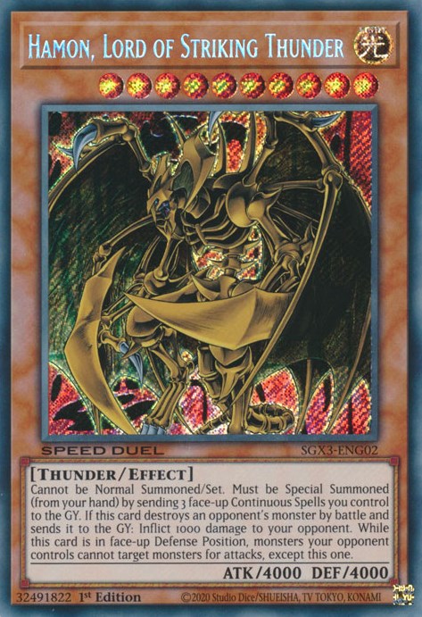 Hamon, Lord of Striking Thunder [SGX3-ENG02] Secret Rare | Rock City Comics