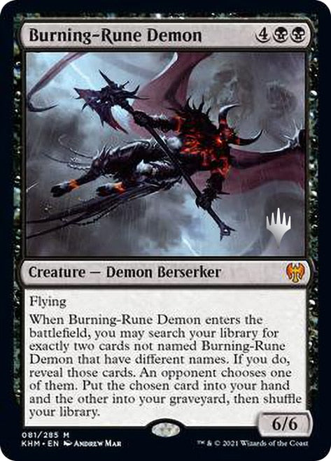 Burning-Rune Demon (Promo Pack) [Kaldheim Promos] | Rock City Comics