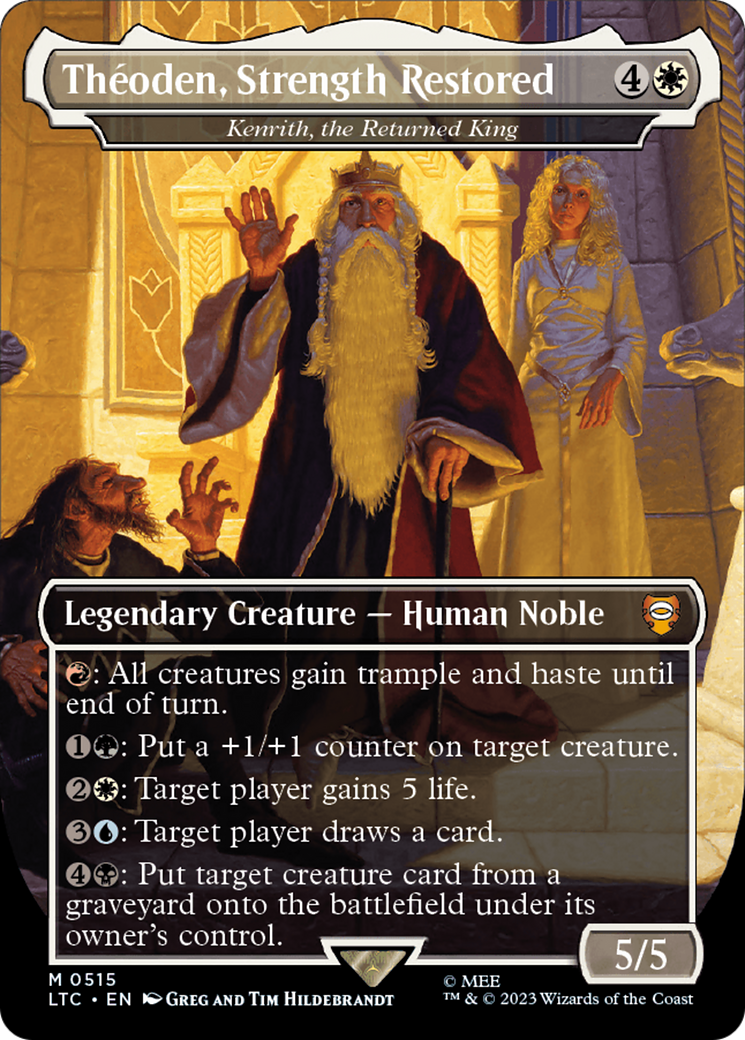 Theoden, Strength Restored - Kenrith, the Returned King (Borderless) [The Lord of the Rings: Tales of Middle-Earth Commander] | Rock City Comics