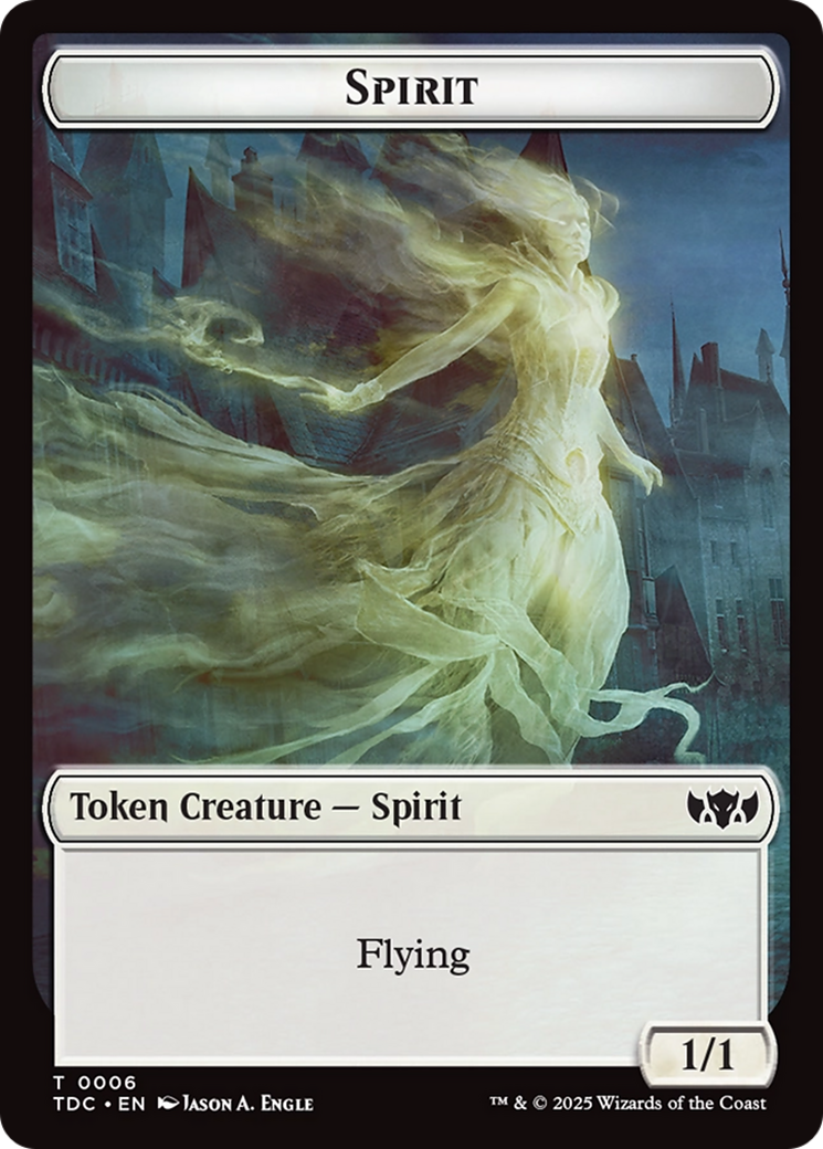 Angel // Spirit Double-Sided Token [Tarkir: Dragonstorm Commander Tokens] | Rock City Comics