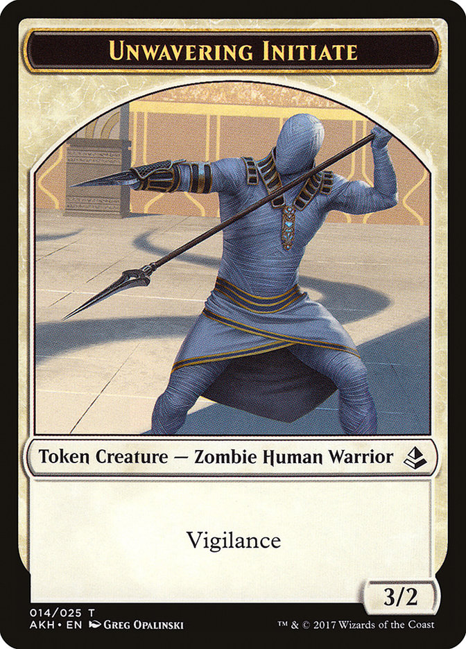 Unwavering Initiate // Wurm Double-Sided Token [Amonkhet Tokens] | Rock City Comics
