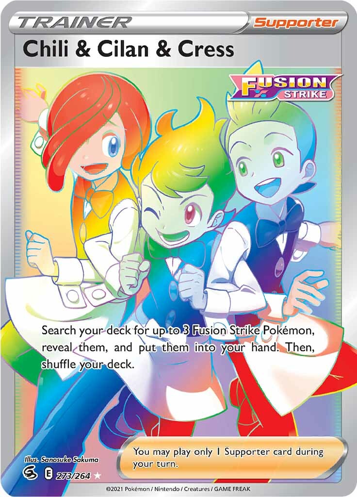 Chili & Cilan & Cress (273/264) [Sword & Shield: Fusion Strike] | Rock City Comics