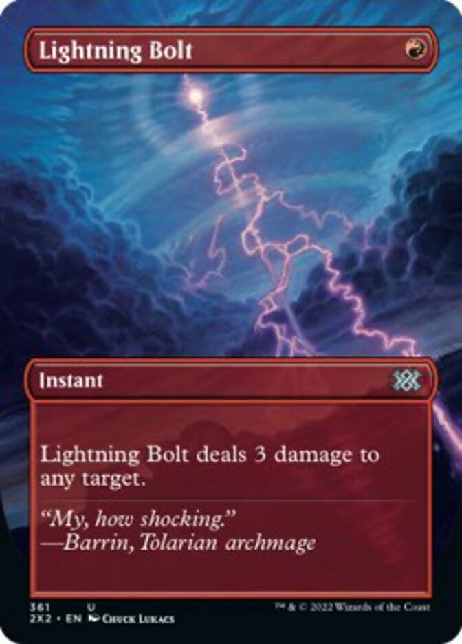 Lightning Bolt (Borderless Alternate Art) [Double Masters 2022] | Rock City Comics