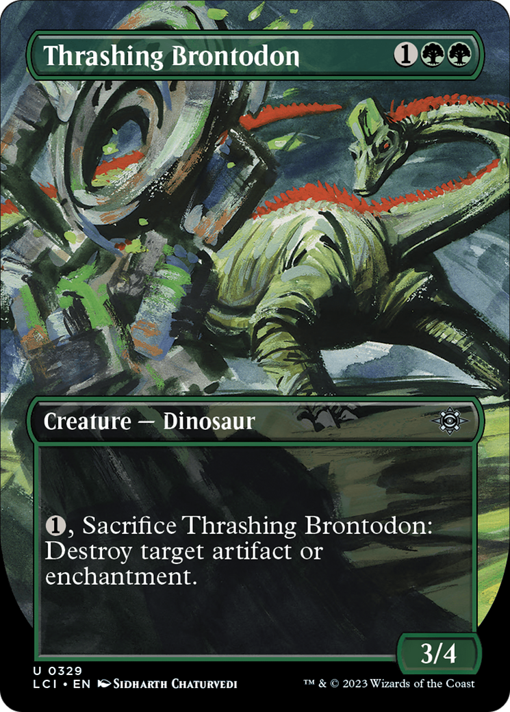 Thrashing Brontodon (Borderless) [The Lost Caverns of Ixalan] | Rock City Comics