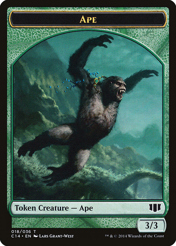 Ape // Zombie (011/036) Double-Sided Token [Commander 2014 Tokens] | Rock City Comics