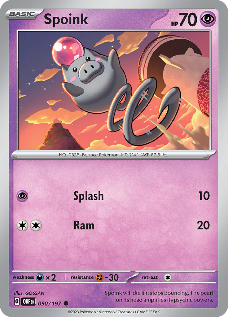 Spoink (090/197) [Scarlet & Violet: Obsidian Flames] | Rock City Comics