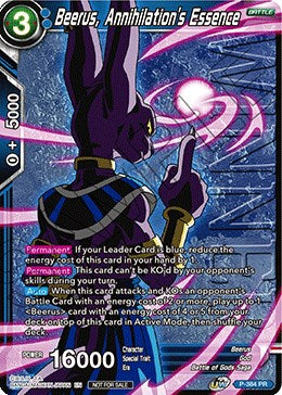 Beerus, Annihilation's Essence (Tournament Pack Vol. 8) (Winner) (P-384) [Tournament Promotion Cards] | Rock City Comics