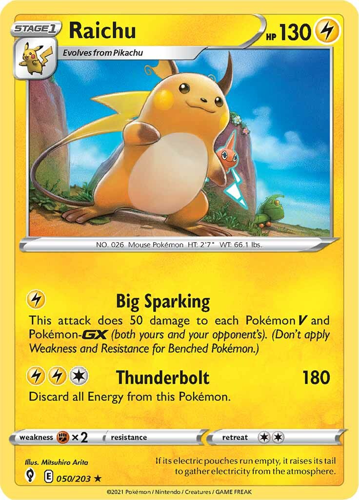 Raichu (050/203) [Sword & Shield: Evolving Skies] | Rock City Comics