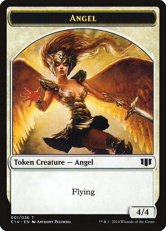 Angel // Cat Double-Sided Token [Commander 2014 Tokens] | Rock City Comics