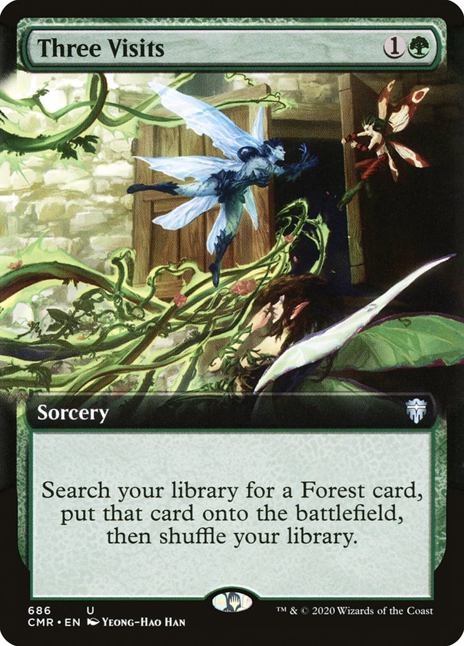 Three Visits (Extended Art) [Commander Legends] | Rock City Comics