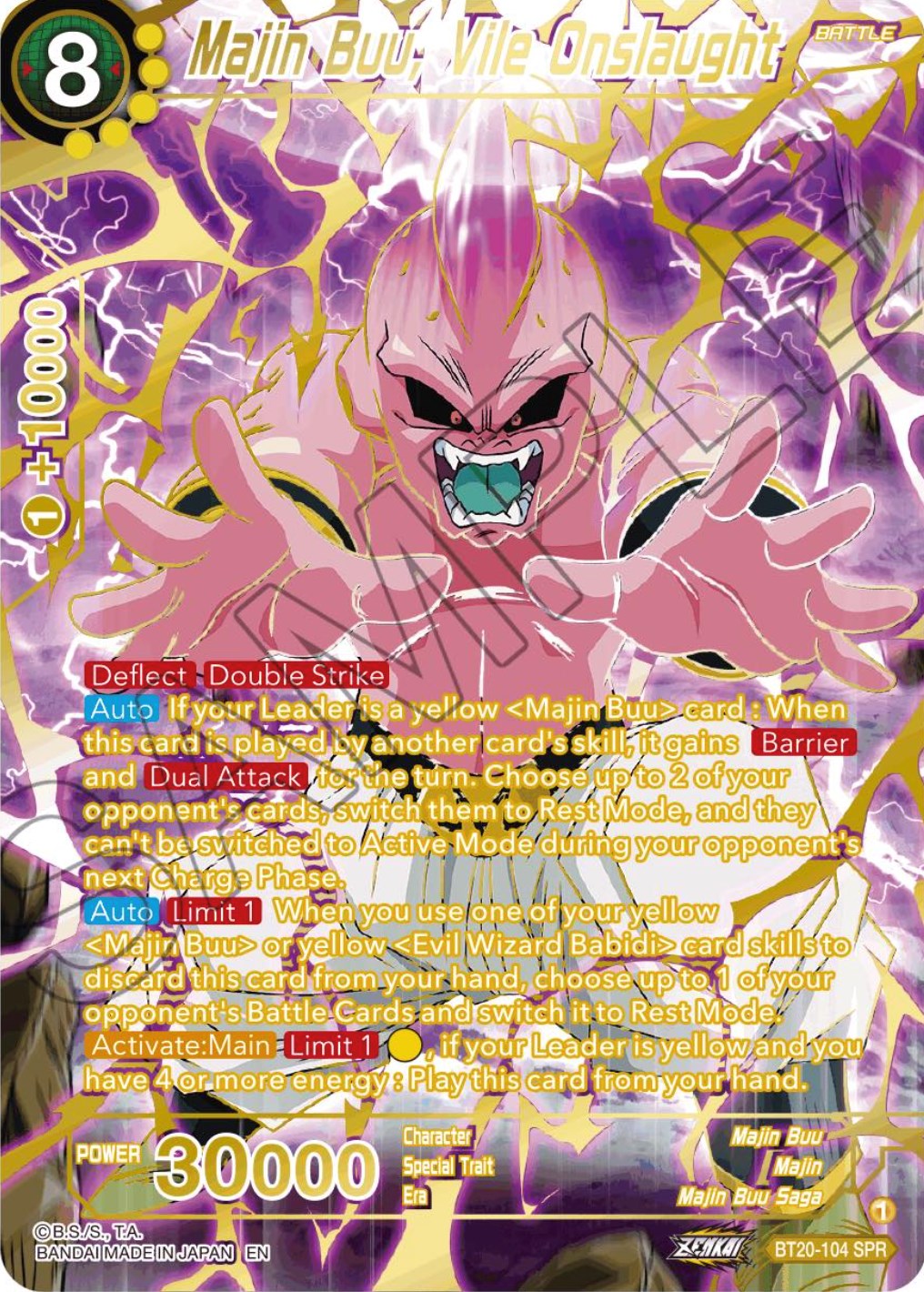 Majin Buu, Vile Onslaught (SPR) (BT20-104) [Power Absorbed] | Rock City Comics