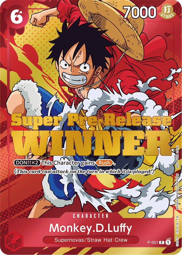 Monkey.D.Luffy (Super Pre-Release) [Winner] [One Piece Promotion Cards] | Rock City Comics