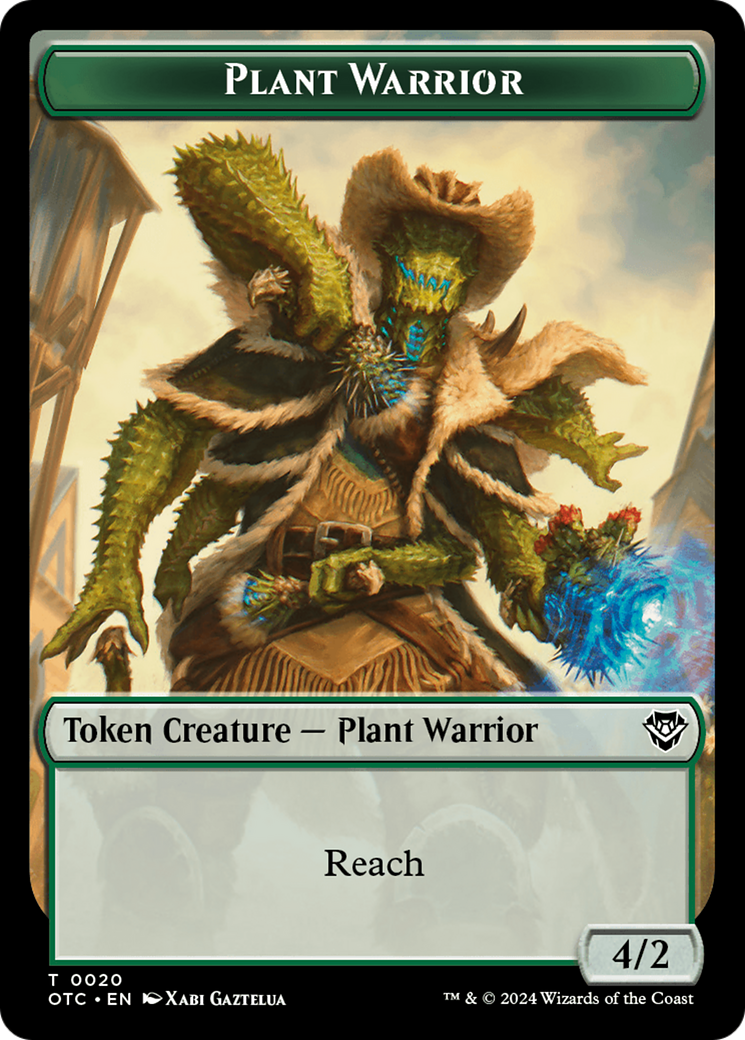 Plant Warrior // Treasure Double-Sided Token [Outlaws of Thunder Junction Commander Tokens] | Rock City Comics