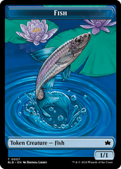 Fish // Warren Warleader Double-Sided Token [Bloomburrow Tokens] | Rock City Comics