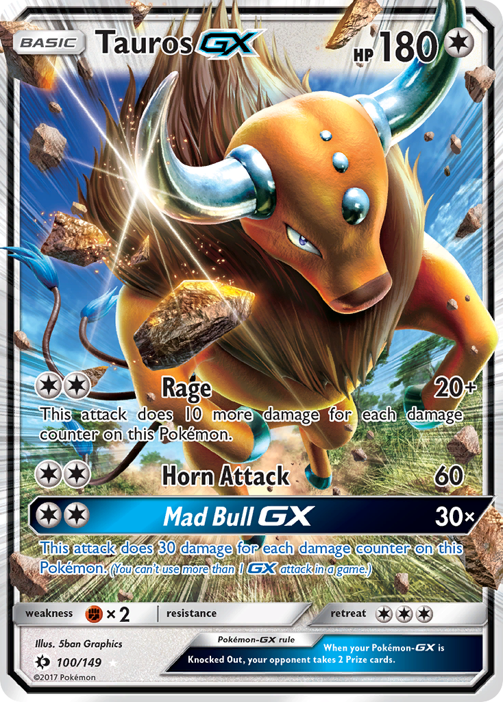 Tauros GX (100/149) [Sun & Moon: Base Set] | Rock City Comics